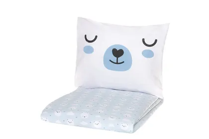 VOODIPESUKOMPLEKT 4LIVING 150X210CM + 50X60CM SININE