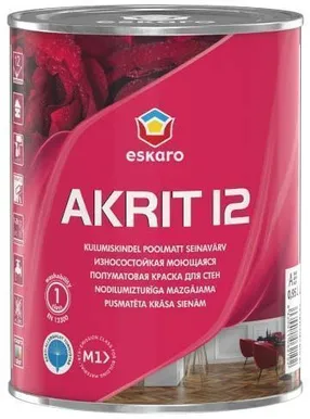 SEINAVÄRV ESKARO AKRIT 12 0,95L VALGE POOLMATT