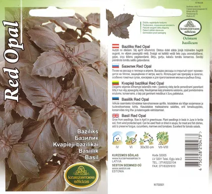 SEEMNED KURZEMES SEKLAS BASIILIK RED OPAL 1G