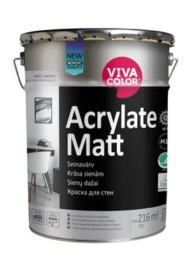 SEINAVÄRV VIVACOLOR ACRYLATE MATT 18L VALGE MATT