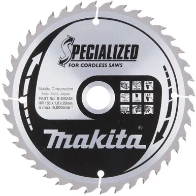 SAEKETAS MAKITA 165X20X1,6MM 40T 18°