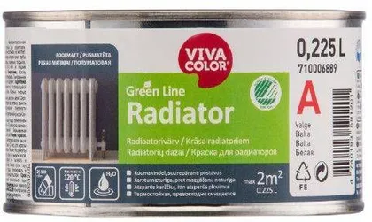 RADIAATORIVÄRV VIVACOLOR GREEN LINE RADIATOR 0,225L VALGE POOLMATT