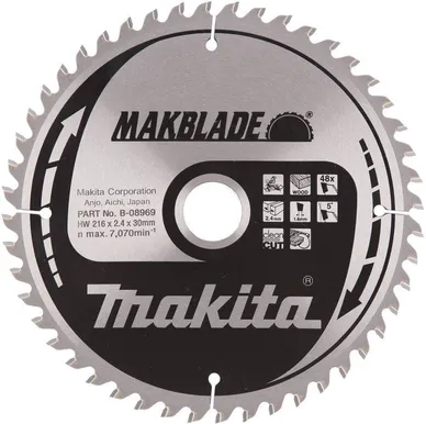 SAEKETAS MAKITA 216X30X2,4MM 48T CLEAN CUT