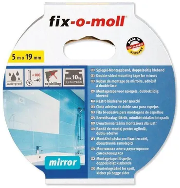 KAHEPOOLNE TEIP PEEGLITELE FIX-O-MOLL 19MMX5M VALGE