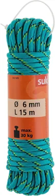 KÖIS SUKI FUN POLÜPROPÜLEEN 6MMX15M ROHELINE/MUST/KOLLANE
