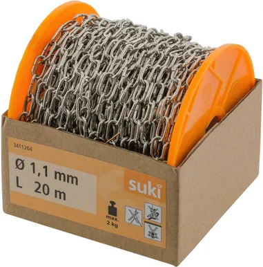 NIKKELKATTEGA KETT SUKI CLOCK 1,1MM