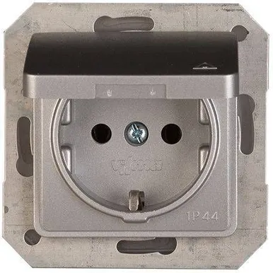 ÜHENE PISTIKUPESA VILMA SL-250 MAANDUSEGA IP44 RAAMITA METALLIK