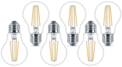 LED LAMP 7 -60W E27 A60 806LM 2700K KLAAR FIL 6TK PAKIS