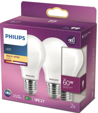 LED LAMP PHILIPS 7 - 60 W A60 E27 MATT KLAAS WW ND 2TK PAKIS
