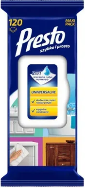 SALVRÄTIKUD PRESTO CLEAN UNIVERSAALSED CLEAN IN 1, 120TK PAKIS