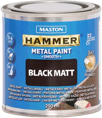 METALLIVÄRV MASTON HAMMER 250ML SILE MUST MATT
