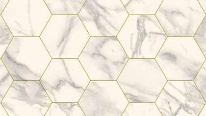 PVC KATE 2M ICONIK 260D MARBLE BIANCO HEXA GOLD