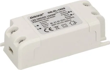 TRAFO ORNO LED AC/DC 12V/6W IP20