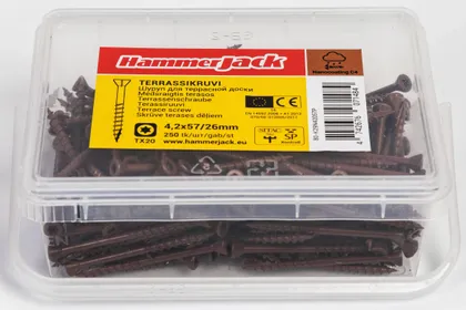 TERRASSIKRUVI 4,2X57/26MM HJ FASTENERS NANOKATE C4 PRUUN 250TK PAKIS