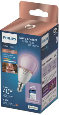 LED LAMP PHILIPS SMART 4,9W E14 P45 2200-6500 RGB 470LM WIFI BT