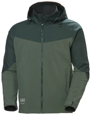 JAKK HELLY HANSEN SOFTSHELL KAPUUTSIGA OXFORD, ROHELINE/TUMEROHELINE M