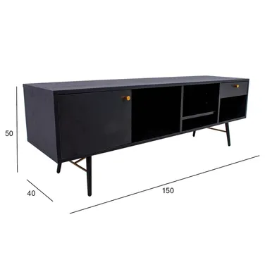 TV-LAUD LUXEMBOURG 150X40XH50CM MUST