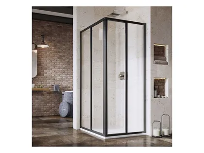 DUŠINURK RAVAK SRV2-100, 100X195CM S MUST, LÄBIPAISTEV KLAAS