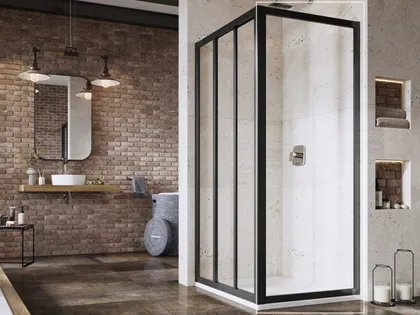 DUŠISEIN RAVAK SUPERNOVA APSS-80, 80X198CM MUST, LÄBIPAISTEV