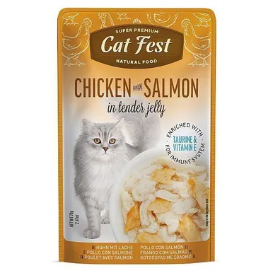 MÄRGTOIT KASSIDELE CATFEST KANA JA LÕHE ŽELEES 12X70G
