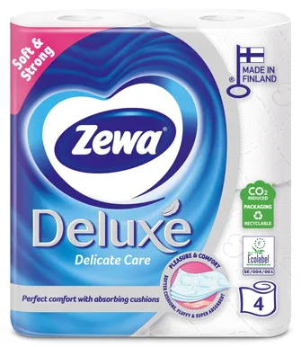 TUALETTPABER ZEWA DELUXE DELICATE CARE 3-KIHILINE, 4 RULLI