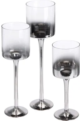 KÜÜNLAHOIDJATE KOMPLEKT 3-OSALINE KLAAS HÕBE