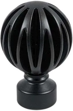 KARDINAPUU OTSIK DEKORIKA MATERA Ø19MM MUST 2TK PAKIS