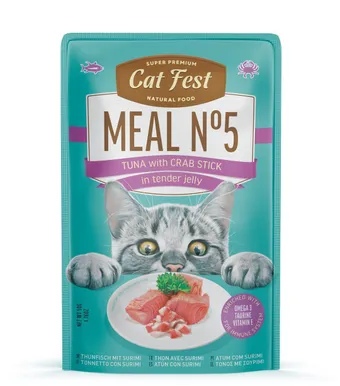 MÄRGTOIT CATFEST KASSIDELE TUUNIKALA JA KRABIPULKADEGA 12X50G