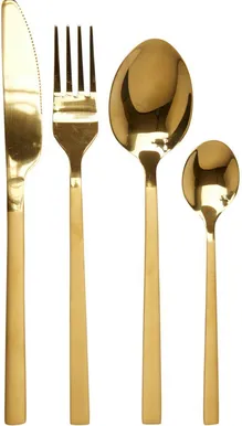 SÖÖGIRIISTADE KOMPLEKT 16-OSALINE, KULDNE