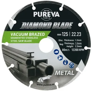 TEEMANTKETAS PUREVA TOOLS 125X1,2X22MM METALLILE