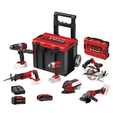 AKUTÖÖRIISTADE STARDIKOMPLEKT EINHELL 6 SEADME, 2 AKU JA KOHVRIGA